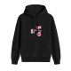 Black hoodie with cute axolotl 'Relaxalotl' graphic design