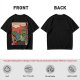 Olive t-shirt with comic print of Hulk and Thor mid-smashed interaction