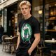 Army Green T-Shirt with Crystal Lake Killers Jason Voorhees Graphic