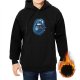 Black Hoodie With Blue Shattered Glass Monster Face Graphic
