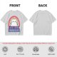 Olive graphic t-shirt with a white cat and 'I hate everyone equally' print