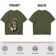 Olive T-shirt with Darth Vader holding a steaming coffee cup