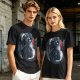 Olive T-shirt with cute starry night dragon graphic