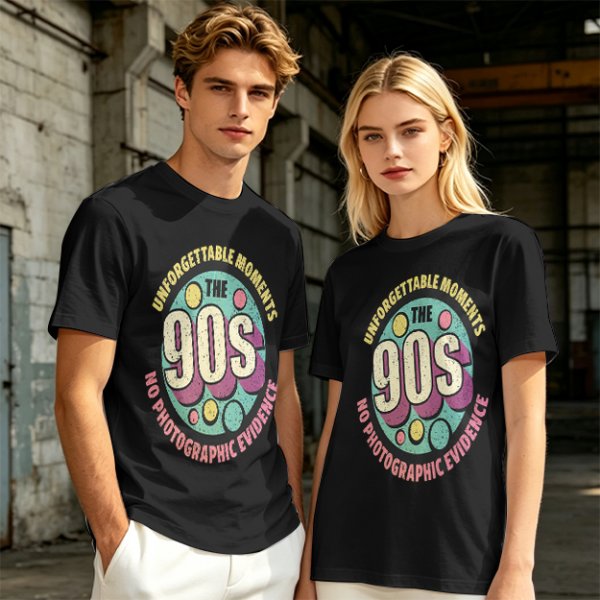 Olive green graphic t-shirt with 90s nostalgic print