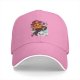 Black baseball cap with cute anime pirate character and cloud graphic