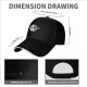 Black baseball cap with cute split moon cartoon design