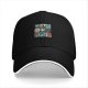 Black baseball cap with retro video game character grid print