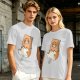 Olive T-Shirt With Cute Hamster In Paper Bag Print