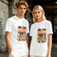 Olive T-Shirt With Cute Cats Doing Laundry Graphic