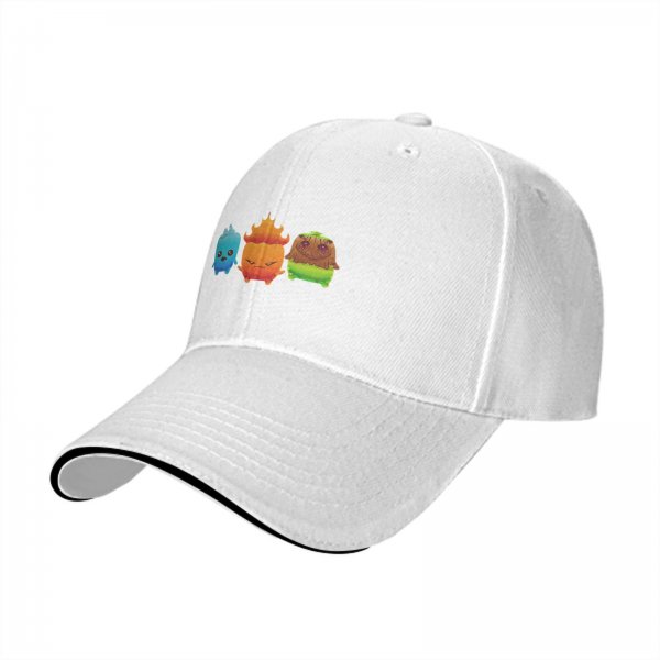 Black baseball cap with cute elemental creature graphic