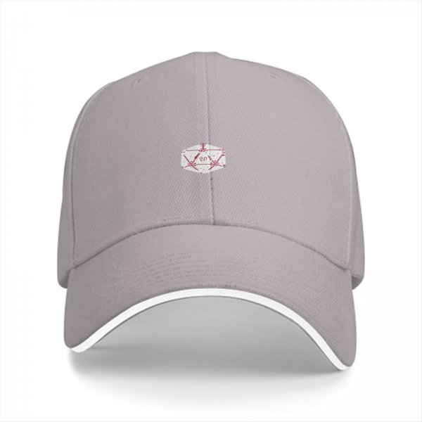 Black Baseball Cap With Small D20 Dice Graphic On Front