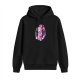 Black Hoodie With Purple And Pink Anime Style Graphic Print
