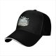 Black baseball cap with teacup on books and botanical print