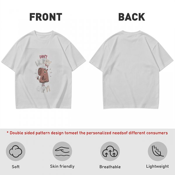 Olive Green T-Shirt With Don't Worry Cute Capybara Graphic