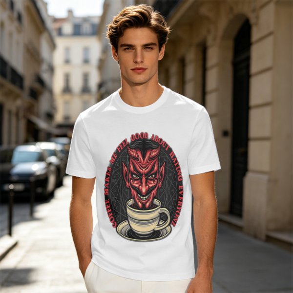 Coffee Makes Me Feel Good About Hating Everyone Devil T-Shirt