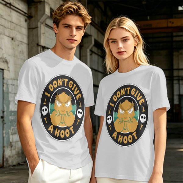 Owl giving middle finger funny graphic olive green t-shirt
