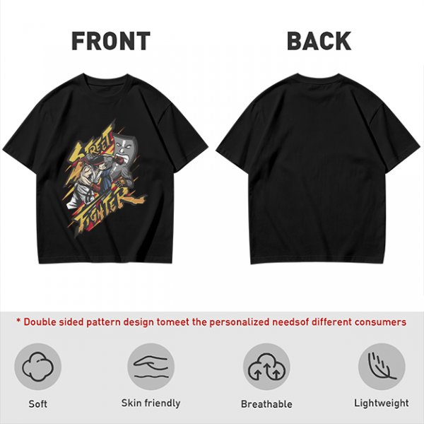 Olive Street Fighter Graphic T-Shirt with Fighting Character Art