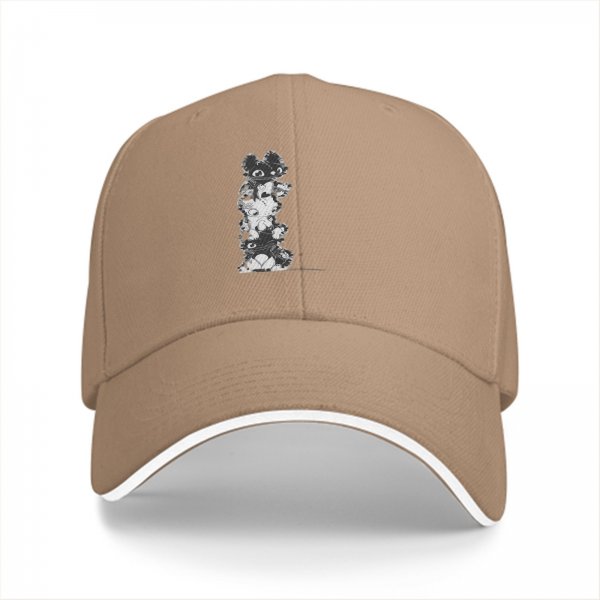 Black Baseball Cap With Stacked Cartoon Creature Graphic