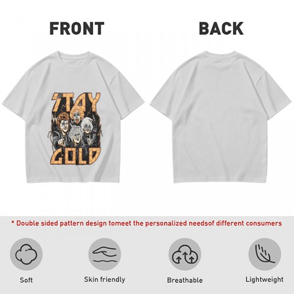 Olive Graphic T-Shirt with Stay Gold Rock Band Artwork