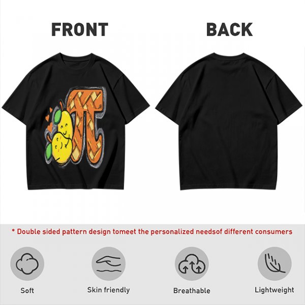 Olive green t-shirt with pear pi pie graphic design