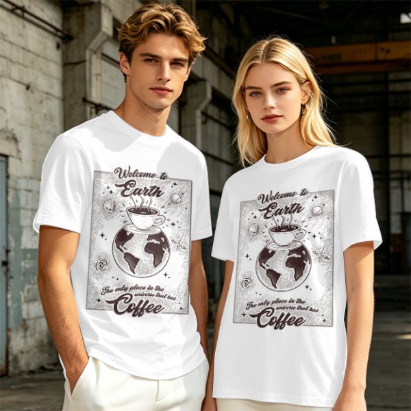 Welcome to Earth Coffee Lover Graphic T-Shirt
