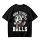 Olive Soccer Graphic T-Shirt with 'Born To Kick Balls' Print