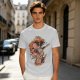 Olive T-shirt with Sushi Dragon Chopstick Art Print