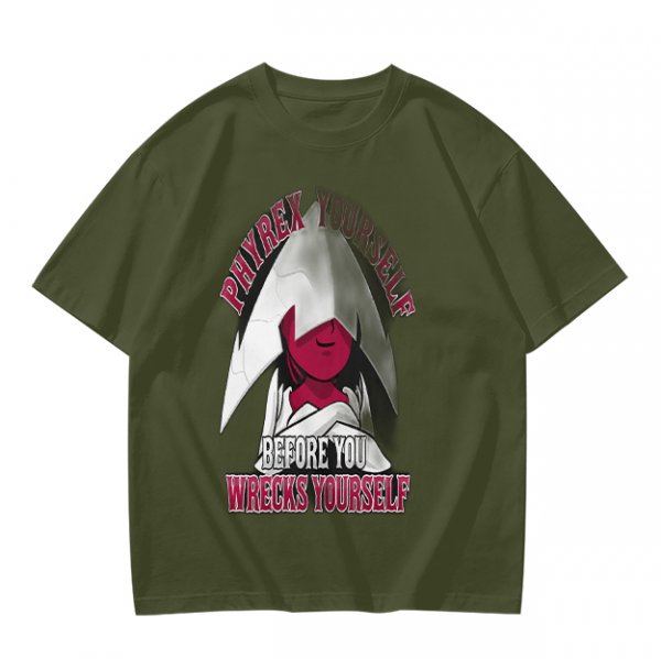 Phyrexian Figure T-Shirt With 'Phyrex Yourself Before You Wreck Yourself' Print