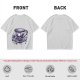 Olive T-shirt with Gothic Skull Teacup and Roses Print