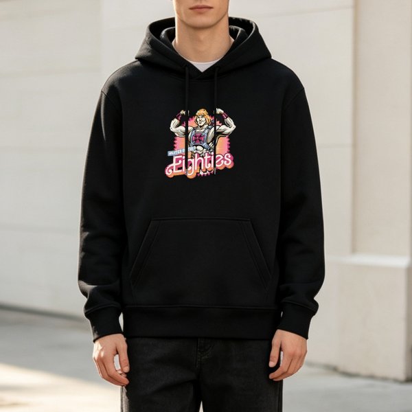 Black Hoodie With He-Man Master Of The Eighties Graphic Print