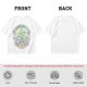 Olive Green Graphic T-Shirt With Whimsical Plant Creature And Floral Print