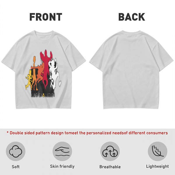 Olive Graphic T-Shirt with King Evolution Character Silhouettes