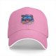 Black baseball cap with psychedelic blue cat graphic design