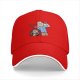 Black baseball cap with Forrest Gump ping pong cartoon graphic