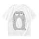 Olive Green T-Shirt With Grumpy Chubby Gray Cat Graphic