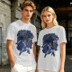 Olive T-Shirt with Skeletor Dark Fantasy Graphic Print