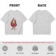 Olive Graphic T-Shirt With Fiery Donut Anime Character Print