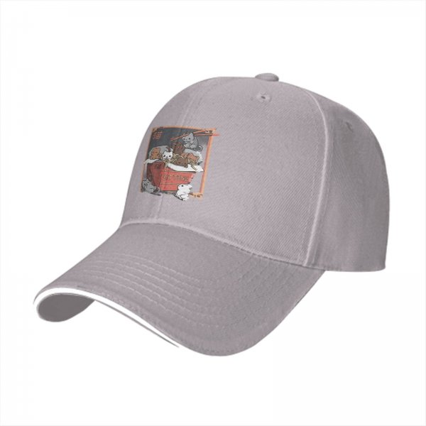 Black Baseball Cap With Kittens In Takeout Noodle Box Graphic
