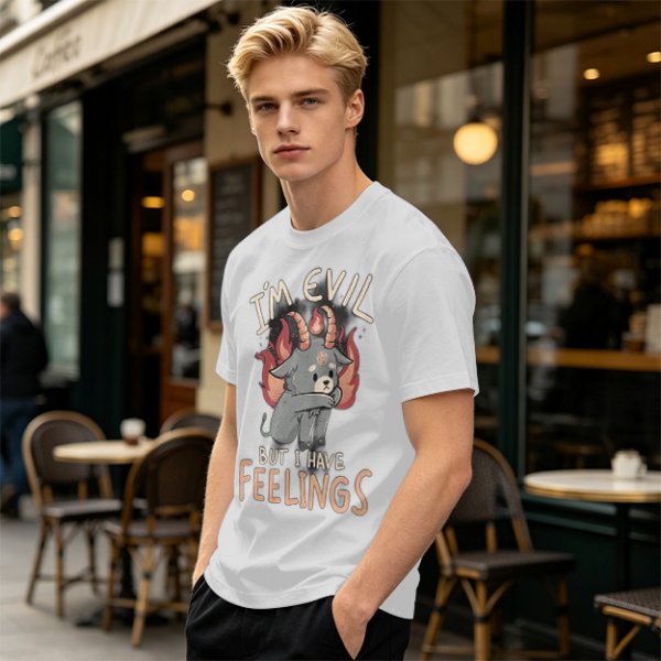 I'm Evil But I Have Feelings Cute Demon Goat Graphic T-Shirt