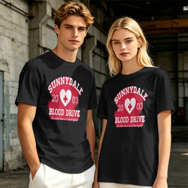 Sunnydale 2003 Blood Drive Themed Graphic T-Shirt