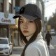 Black Baseball Cap With Retro Pac-Man Graphic Design