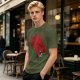 Olive T-Shirt With Fierce Armored Beast Head Graphic