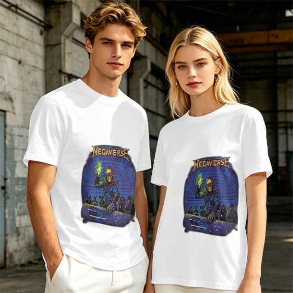Olive T-Shirt With Megaverse Sci-Fi Villain Graphic Print