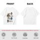 Olive green graphic tee with coffee cup illustrations and playful coffee text