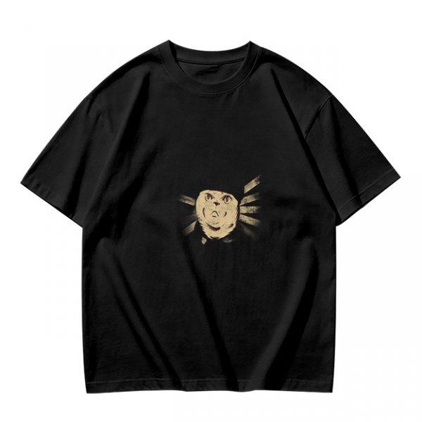 Olive Green T-Shirt With Surprised Face Graphic Print
