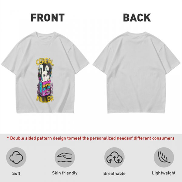 Olive T-Shirt With Cereal Killer Bunny Graphic Print