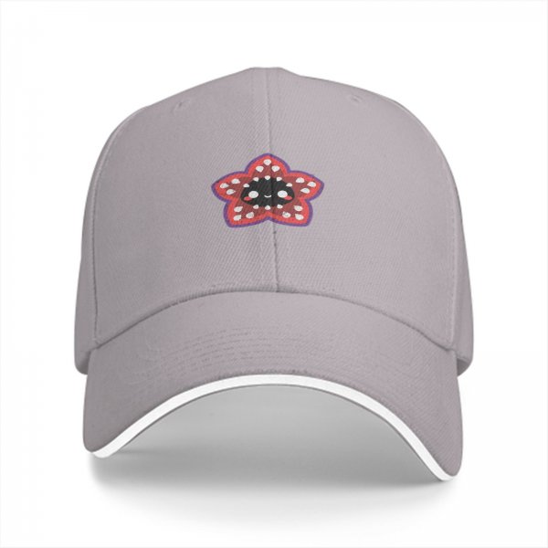 Black Baseball Cap With Cute Demogorgon Monster Print