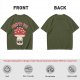 Olive green graphic t-shirt with 'Pretty Fly' and cool mushroom print