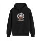 Black graphic hoodie with 'Enjoy The Grind Assholes' cartoon print