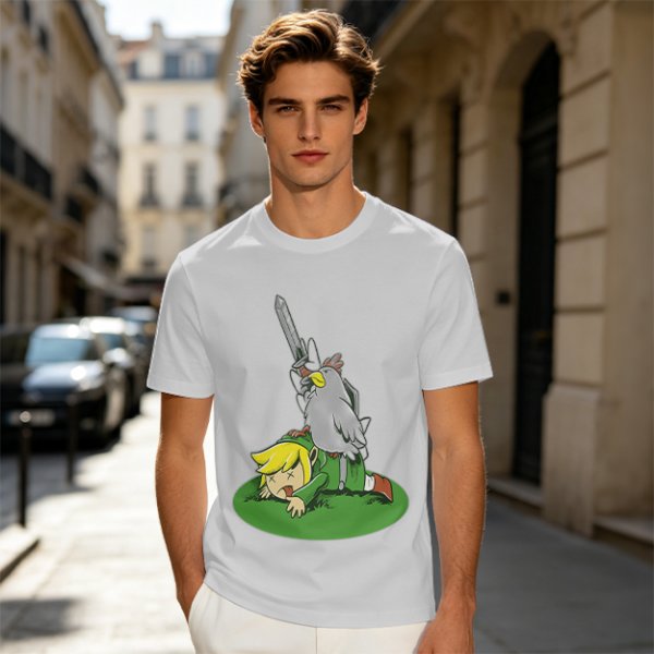 Legend of Zelda Cucco Defeats Link Graphic T-Shirt